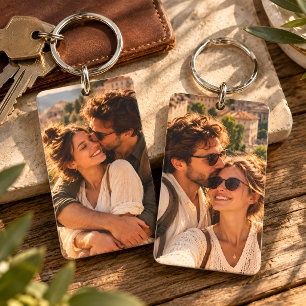 Llavero personalizado de fotos de pareja a doble c