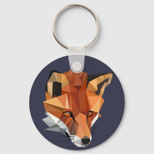 Llavero Personalizado de Fox de Polygon Moderno