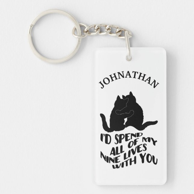 Llavero Personalizado de gatitos de Valentine (Frente)