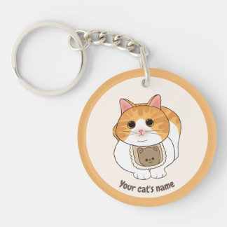 Llavero personalizado de gato blanco naranja lindo