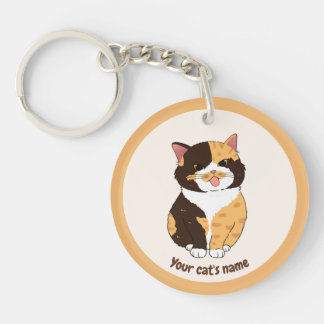 Llavero Personalizado de Gato Calio Adorable