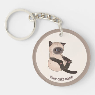 Llavero Personalizado de Gato Siamés Adorable