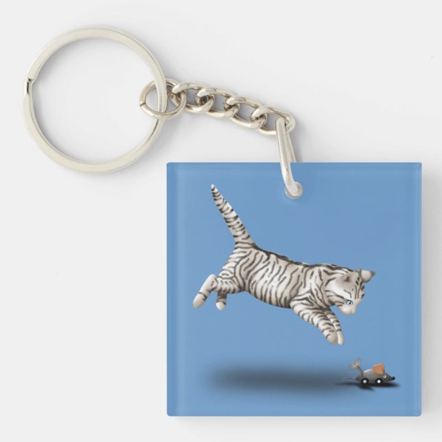 Llavero Personalizado de gato y ratón (Frente)