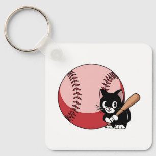 Llavero Personalizado de gatos de béisbol