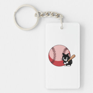 Llavero Personalizado de gatos de béisbol
