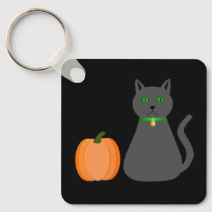 Llavero Personalizado de gatos y calabazas de Halloween