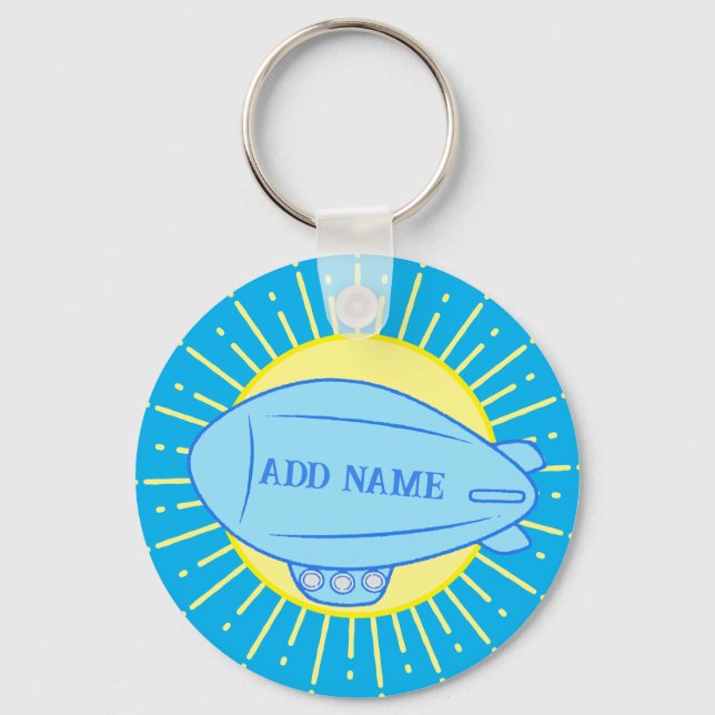 Llavero Personalizado de globo azul (Anverso)