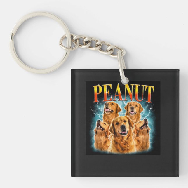 Llavero Personalizado de Golden Retriever (Frente)