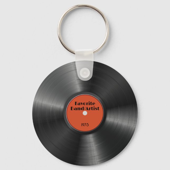 Llavero Personalizado de grabación de vinilo retro artista (Anverso)