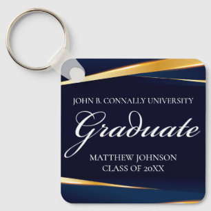 Llavero Personalizado de Graduación Formal Geométrica de O