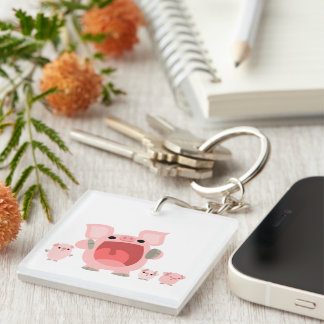 Llavero Personalizado de gritos escuetos cerdos Keychain a