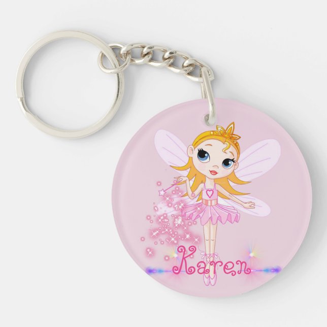 Llavero Personalizado de Hada Bailarina Lindo (Frente)