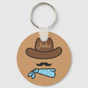 Llavero personalizado de icono vaquero con bigote