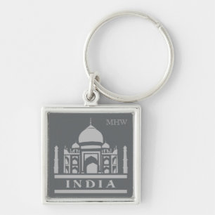 Llavero PERSONALIZADO de INDIA monogénico y cadenas de cla