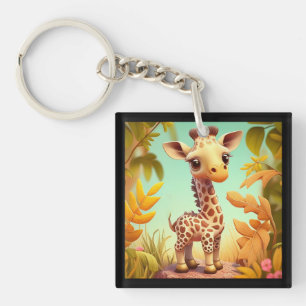 Llavero Personalizado de jirafa de bebé trópico