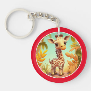 Llavero Personalizado de jirafa de bebé trópico