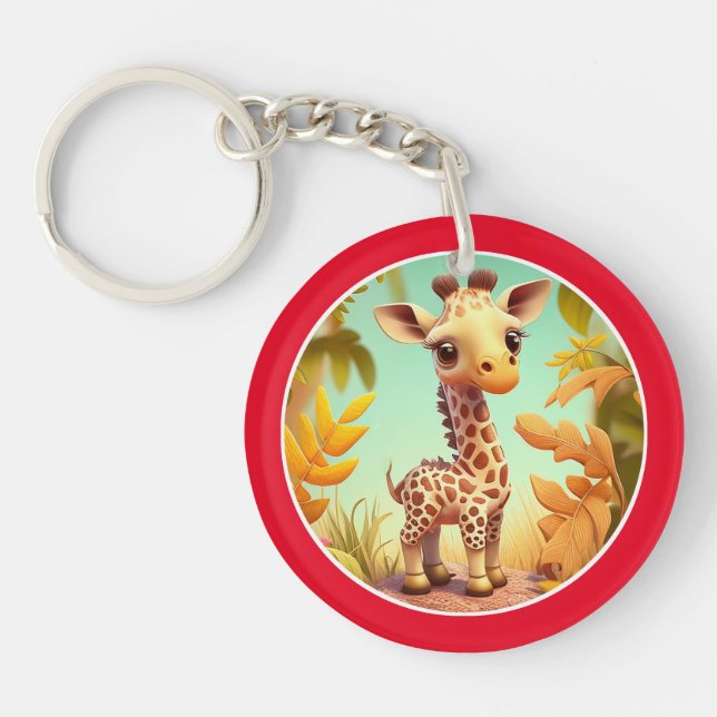 Llavero Personalizado de jirafa de bebé trópico (Frente)