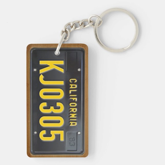 Llavero PERSONALIZADO de Keychain de la placa de licencia  (Atrás)