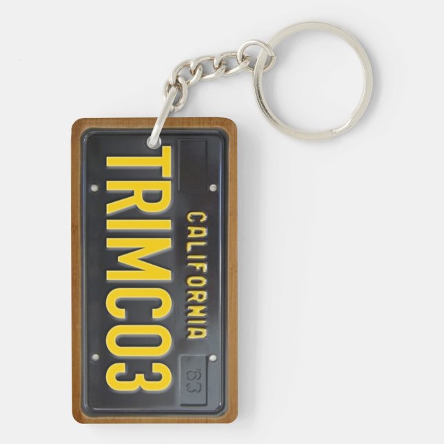 Llavero PERSONALIZADO de Keychain de la placa de licencia  (Atrás)