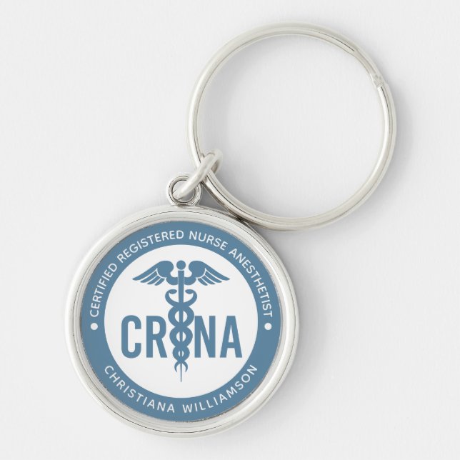Llavero Personalizado de la CRNA Certificado de enfermero  (Frente)