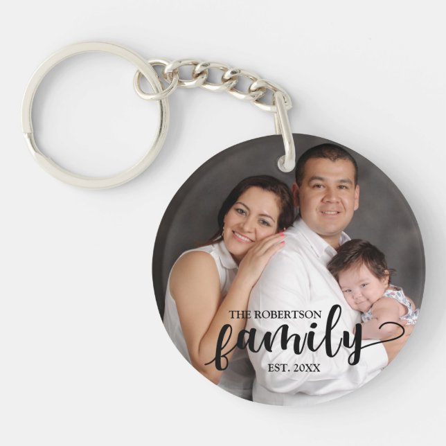 Llavero personalizado de la foto de familia (Frente)