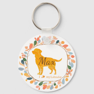 Llavero personalizado de labrador retriever naranj