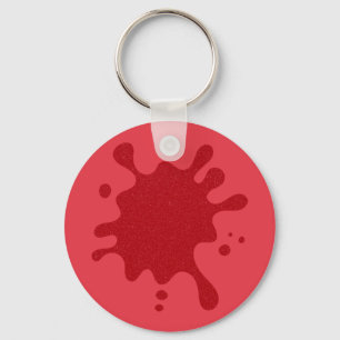 Llavero personalizado de mancha de tinta roja de t