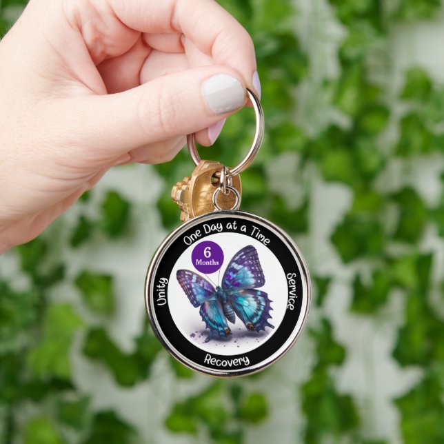 Llavero Personalizado de mariposa regalo de sobriedad - re (Mano)