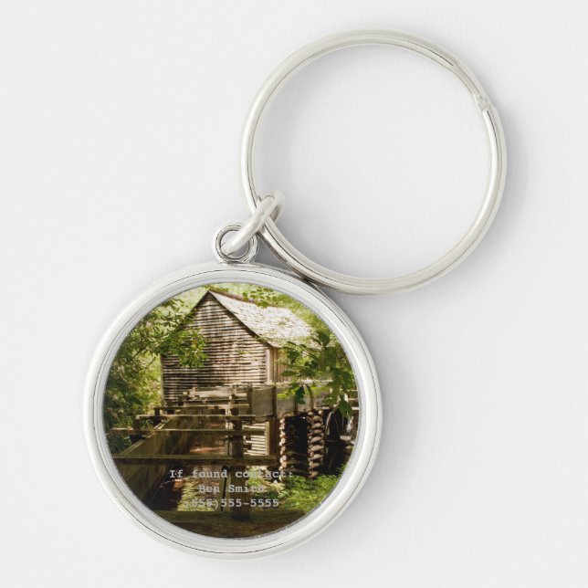 Llavero personalizado de Molino Antiguo y Rueda de (Frente)