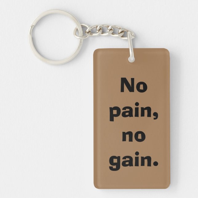 Llavero Personalizado de Motivación GYM texto y marrón cla (Frente)