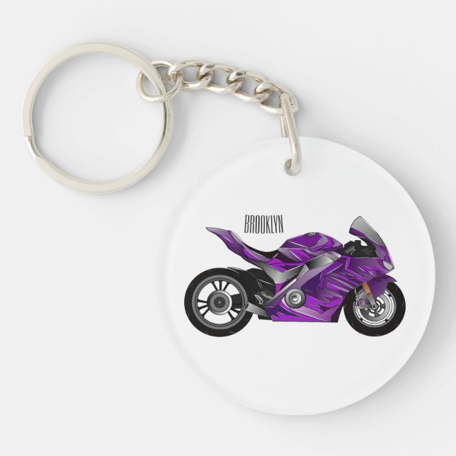 Llavero Personalizado de motocicleta Purple (Frente)