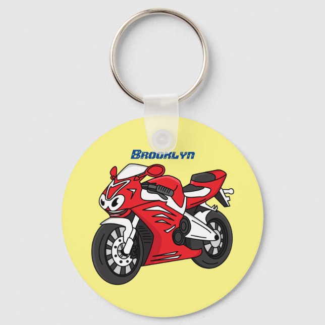Llavero Personalizado de motocicleta roja (Anverso)