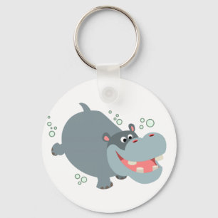 Llavero Personalizado de natación suave Hippo Keychain