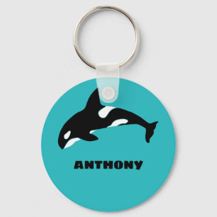 Llavero Personalizado de orcas asesinas ballenas azul Verd