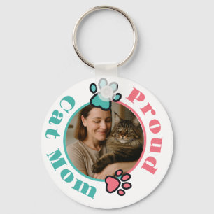 Llavero personalizado de orgullosa madre de gato c