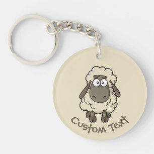 Llavero Personalizado de oveja Beige Keychain