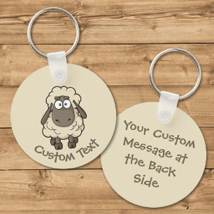 Llavero Personalizado de oveja Beige Keychain