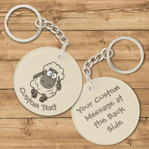 Llavero Personalizado de oveja Beige Keychain