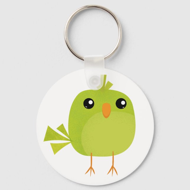 Llavero Personalizado de pájaro verde (Anverso)