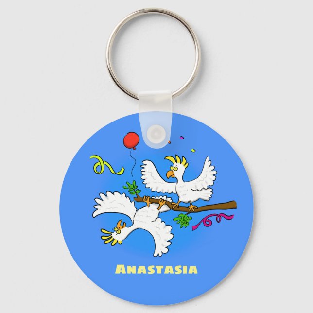 Llavero Personalizado de pájaros de cacatúa graciosa (Anverso)