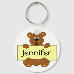 Llavero Personalizado de pancartas de oso feliz con person