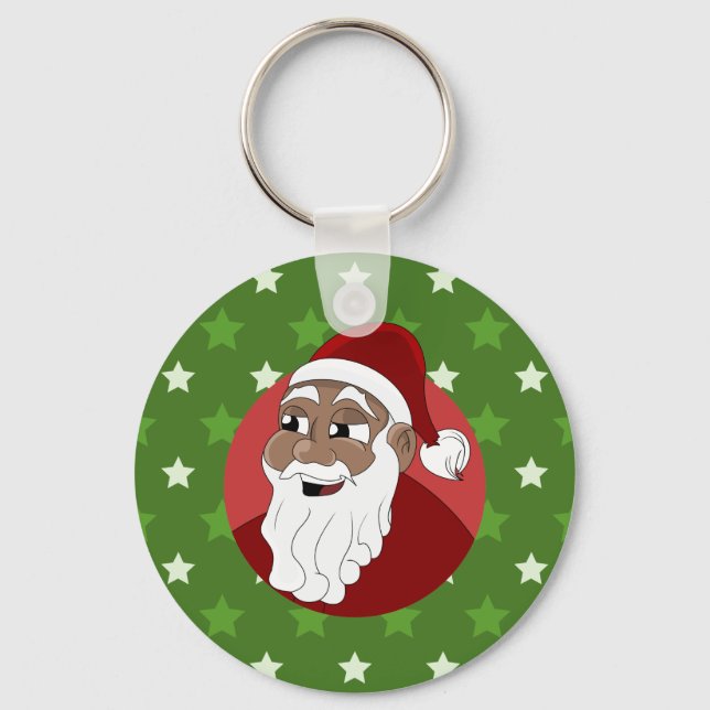 Llavero Personalizado de Papá Noel Negro (Anverso)