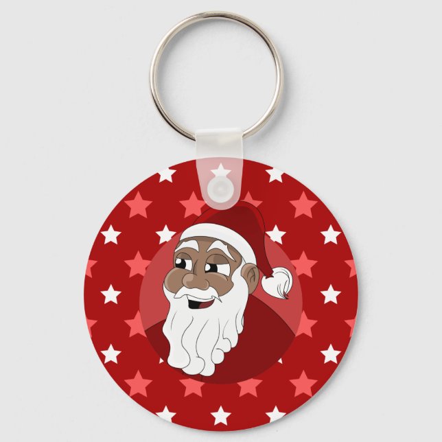 Llavero Personalizado de Papá Noel Negro (Anverso)