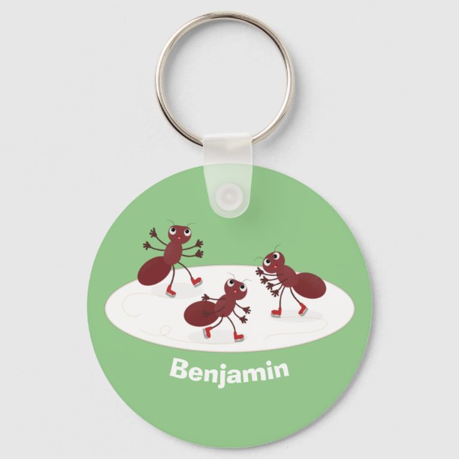 Llavero Personalizado de patinaje sobre hielo de hormigas  (Anverso)