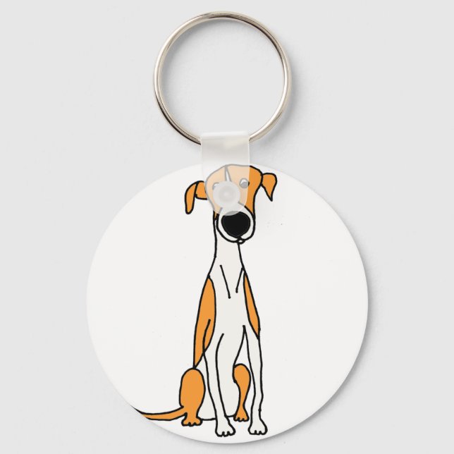 Llavero Personalizado de perro de Greyhound Cute Original (Anverso)