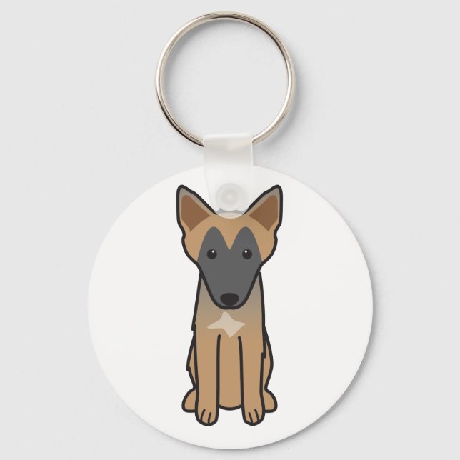 Llavero Personalizado de Perros de Malinois de Bélgica (Anverso)