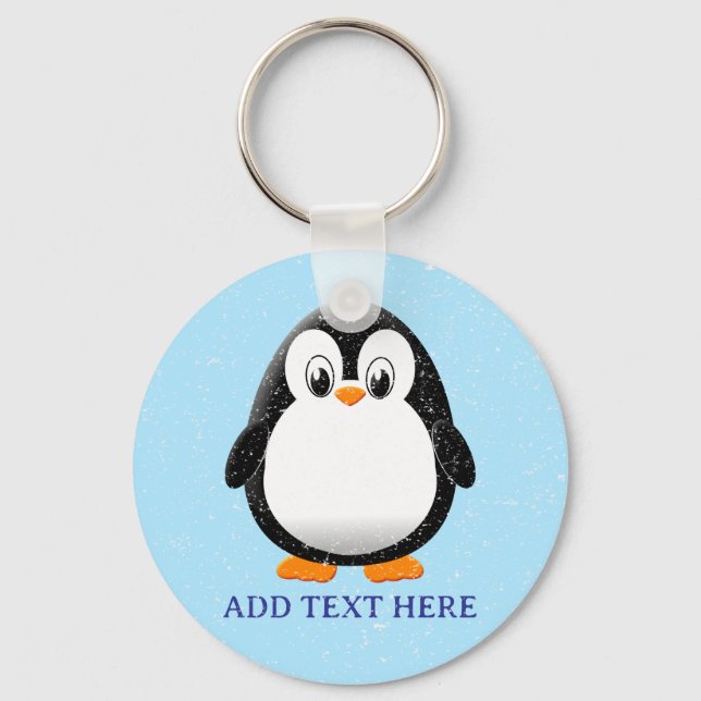 Llavero Personalizado de Personalizado de pingüino lindo (Anverso)