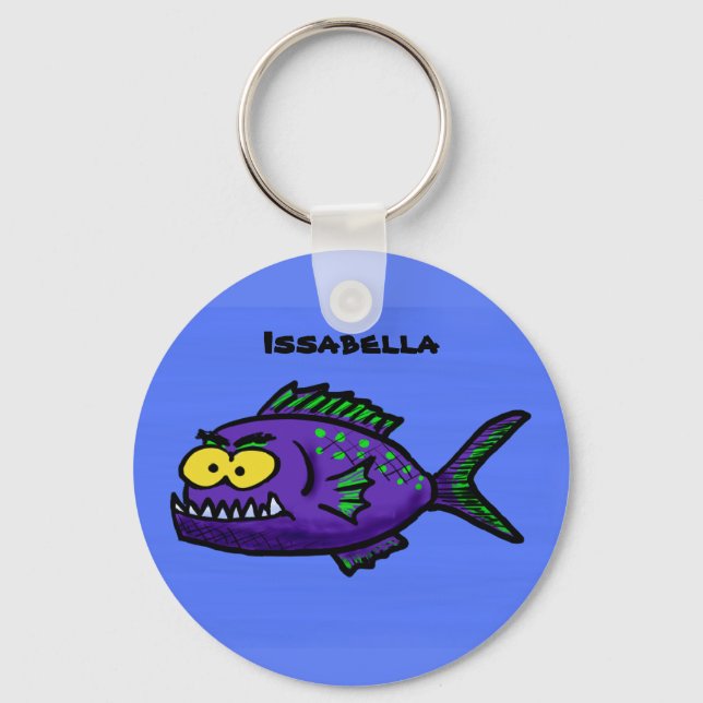 Llavero Personalizado de pescado piraña (Anverso)