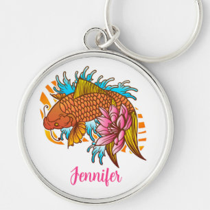 Llavero Personalizado de Pez Dorado Asiático Koi C