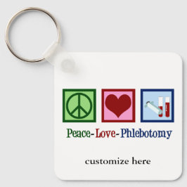 Llavero Personalizado de Phlebotomist Peace Love Phlebotom